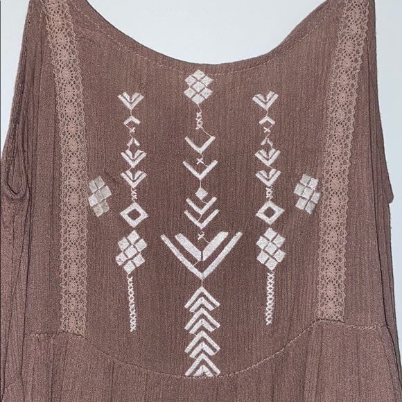 Hanger 221 Brown lace tribal pattern tank dress - Picture 4 of 8